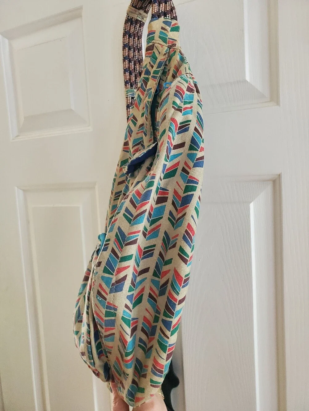Kavu Rope Shoulder Sling Bag Limited Edition Aztec Geometric Turquoise Boho